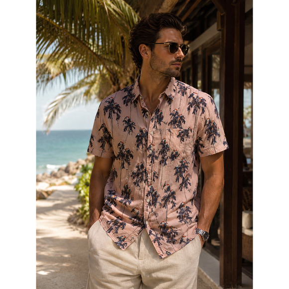 Arizona Jean Company Other - Tropical summer vibes Arizona Jean camp shirt mens size medium Beachy vacation